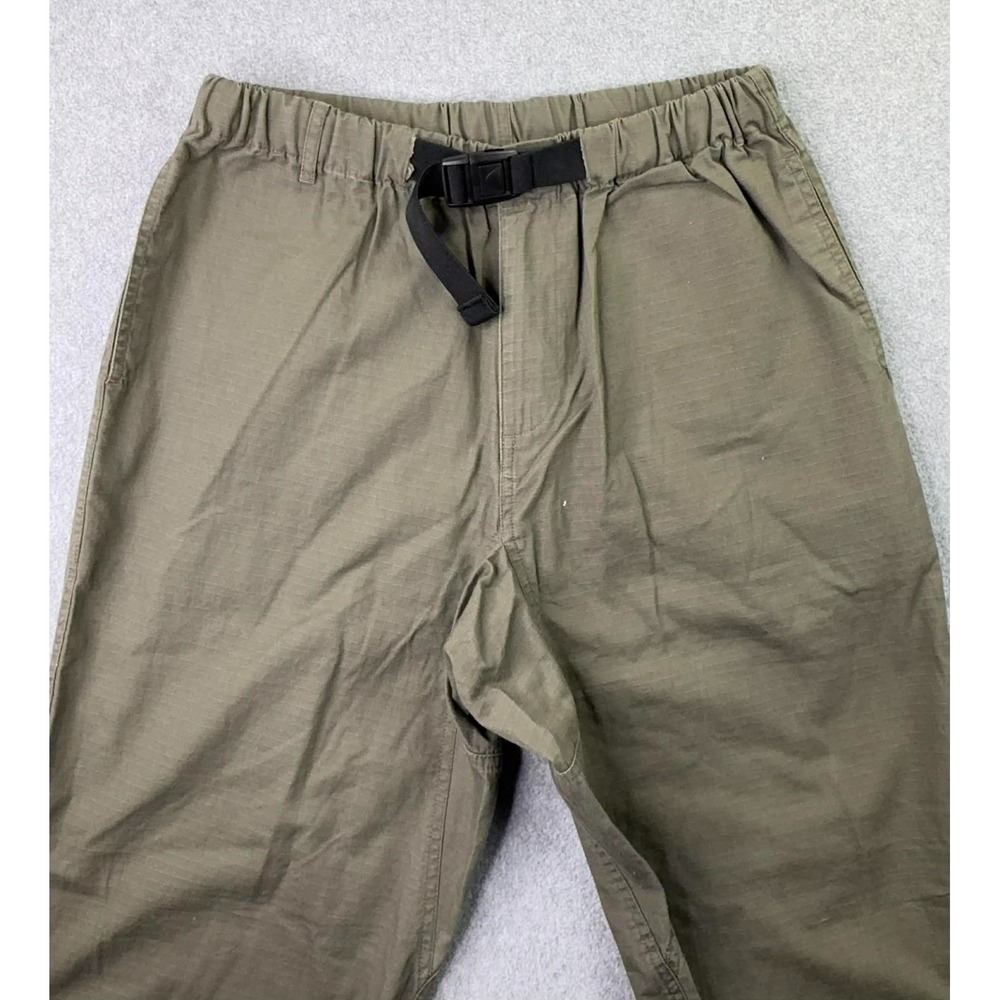 VTG LL Bean Ripstop Cotton Pants Womens MD/LRG Olive Green Elastic Waist Jogger